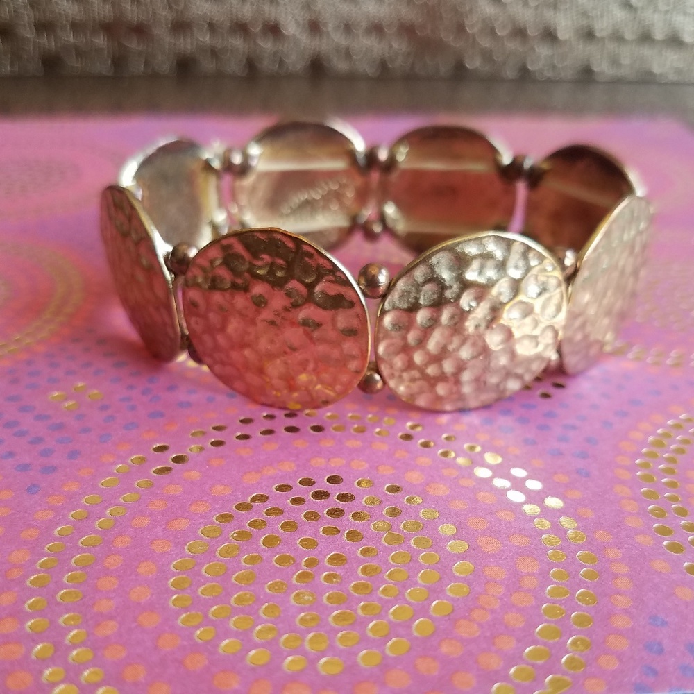 Gold hammered bracelet